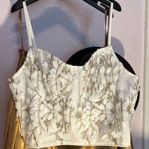 metallic  floral bustiers